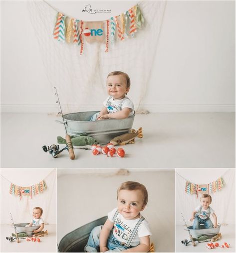 Fishing Themed Photoshoot, O Fish Ally One Birthday Backdrop, Smash Cake Fishing Theme, Ofishally One Smash Cake Pictures, Ofishally One Birthday Photoshoot, O Fish Ally One Birthday Photoshoot, Fishing First Birthday Photoshoot, Oh Fishally One Birthday Cake Smash, O Fish Ally One Birthday Pictures