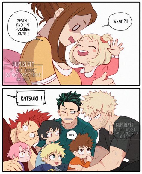 Bakugou And Uraraka, Anime Bebe, Kids Hero, Bakugou Manga, My Hero Academia 2, My Hero Academia Shouto, Ochako Uraraka, My Hero Academia Memes, Buko No Hero Academia