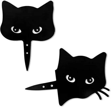 Halloween Home Decor Outdoor, Black Cat Decorations, Cat Decorations, Outdoor Ornaments, Halloween Yard Signs, Silhouette Decor, Black Cat Decor, Black Cat Silhouette, Casa Halloween