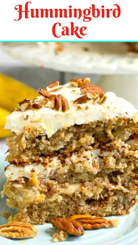 Red Bird Cake, Hummingbird Cake Recipes, Spicy Southern Kitchen, Appetizer Easy, Southern Cake, Bird Cake, Hummingbird Cake, Recipes Southern, Bird Cakes