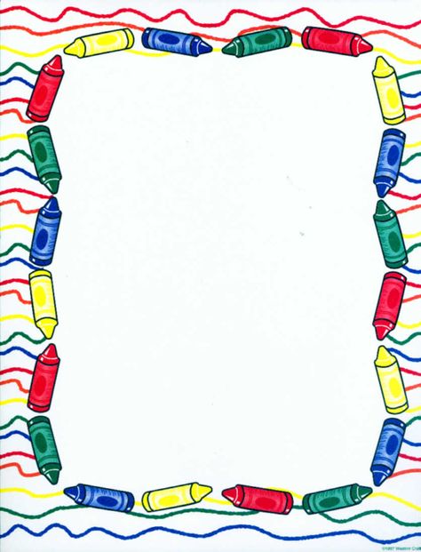 8 x 10 crayon frame Namaz Chart, Free School Borders, Crayon Classroom, Crayon Template, Sequencing Activities Kindergarten, Paper Borders, School Binder Covers, School Border, Baby Cartoon Drawing