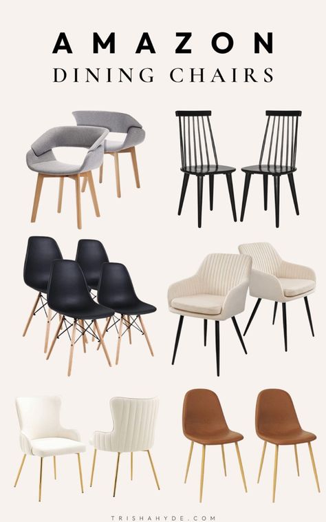 Dining chairs from amazon Popular Dining Chairs, Comfortable Kitchen Chairs, Amazon Dining Chairs, Cream Dining Chairs, Dorm Chairs, Dining Room Chair Cushions, Boho Dining Room, Kitchen Table Chairs, Comfortable Kitchen