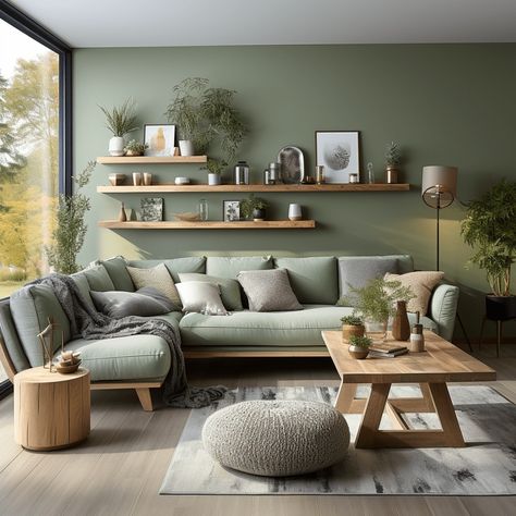 Living Room Design Green, Therapy Space, Green Living Room Decor, Home Design Living Room, Living Room Green, Decor Home Living Room, Living Room Decor Apartment, Living Room Inspo, A Living Room