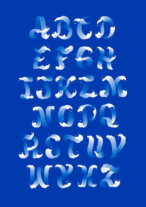 Typewave Ocean Font, Aiga Design, Graphic Design Letters, Typography Served, Bottle Design Packaging, 타이포그래피 포스터 디자인, Typography Alphabet, Graphic Design Fonts, Types Of Lettering