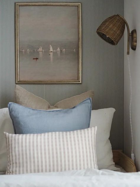 Sailboat Room Decor, Kids Bedroom Wallpaper Boys, Vintage Nautical Decor Bedroom, Mcgee And Co Kids Room, Nautical Vintage Decor, Grandmillenial Boys Bedroom, Beach Cottage Nursery, Nautical Guest Room, Coastal Toddler Boy Room