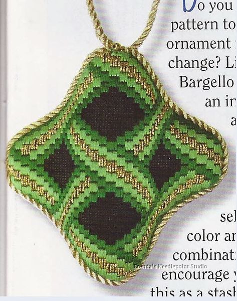 Brenda's Needlepoint Studio: Bargello Ribbons Ornament Updated 12/10/13 Needlepoint Christmas Ornaments, Christmas Needlepoint, Bargello Patterns, Bargello Quilts, Bargello Needlepoint, Ribbon Ornaments, Needlepoint Ornaments, Needlework Crafts, Stitch Gift