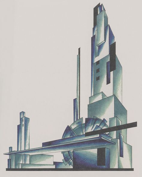 Iakov Chernikhov, Composition 220 Modern Architecture Drawing, Iakov Chernikhov, Building Composition, Constructivism Architecture, Brutalism Architecture, Modern Art Movements, Modern Architecture Building, Building Drawing, Architecture Design Drawing