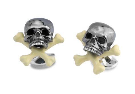 Deakin & Francis Cufflinks Skull Cufflinks, X Marks The Spot, Cross Bones, Feather Headdress, Pirate Skull, Diamond Eyes, Vintage Cufflinks, Skull Head, Skull Jewelry