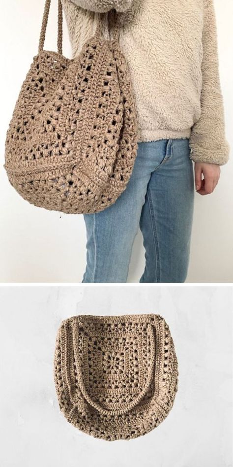 Crochet Work Bag Free Pattern, Modern Crochet Clothing Patterns, Crochet Boho Purse Pattern Free, Crochet Slouchy Bag, Boho Bag Crochet Pattern, Crochet Boho Crossbody Bag Pattern Free, Crochet Evening Bag Pattern Free, Hobo Bag Crochet Pattern Free, Crochet Jute Bag Free Pattern