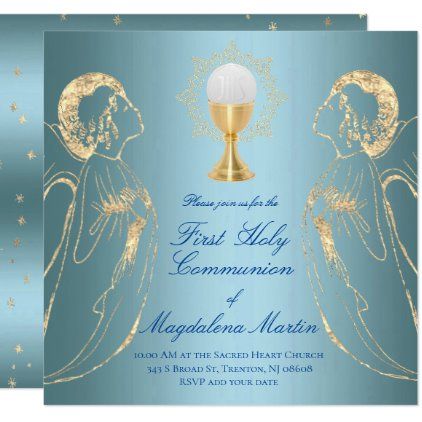 first communion adoring angels on blue invitation Communion Service Flyer Design, Communion Scripture, Holy Communion Invitation Cards, First Holy Communion Invitation Cards, Holy Communion Cards, Communion Invitations Boy, Catholic Communion, Holy Communion Invitation Cards Template, Holy Communion Invitations