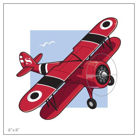 Benjamin-  Red Airplane personalized art for boys room by PurpleCabooseArt, $14.00 Art For Boys Room, Red Airplane, Kid Decor, Airplane Drawing, Vintage Planes, Airplane Art, Kids Fishing, Personalized Art, Vintage Airplanes