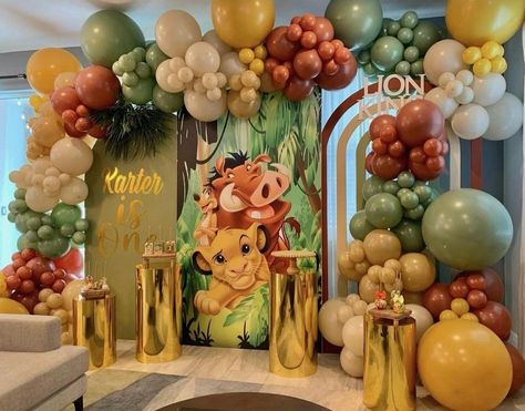 The Lion King Theme Party, Simba Theme Birthday Decor, Lion King 1st Birthday Party Decorations, Simba Party Ideas, Simba Birthday Theme, Simba Decorations Party Ideas, Lion King Birthday Party Decorations, Lion King 2nd Birthday Party Ideas, Lion King 1st Birthday Party Ideas Boys