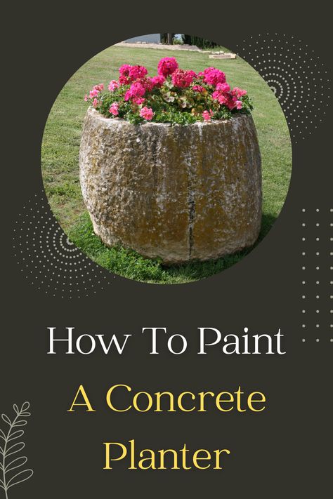 Learn how to paint a concrete planter with this simple tutorial. It's easy, and the results are beautiful! A great way to add some color to your patio or garden. How To Paint Concrete Planters, Painting Cement Planters, Painting Concrete Planters, Patio Goals, Concrete Planter Boxes, Outside Planters, Painting Cement, Concrete Plant Pots, Cement Flower Pots