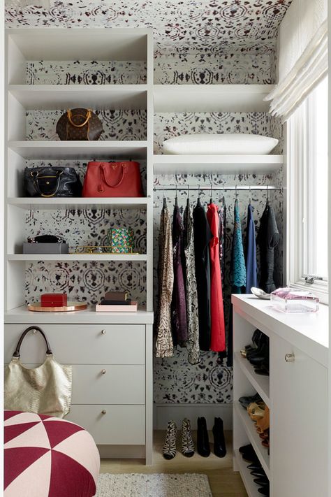 Closet Wallpaper, Home Office Closet, Custom Closet Design, Dream Closet Design, Closet Renovation, Closet Colors, Closet Layout, Custom Furniture Design, Wall Closet