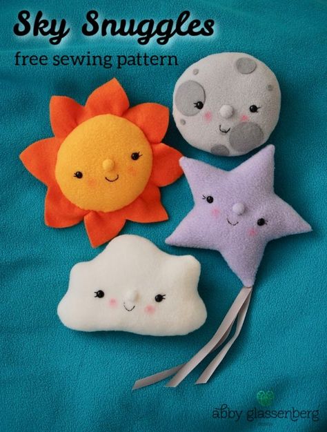 Sky Snuggles Free Pattern Fleece Plush Pattern, Moon Sewing Pattern, Cloth Toys, Patterns For Kids, Trendy Sewing Patterns, Plushie Patterns, Sewing Stuffed Animals, Trendy Sewing, Free Sewing Pattern