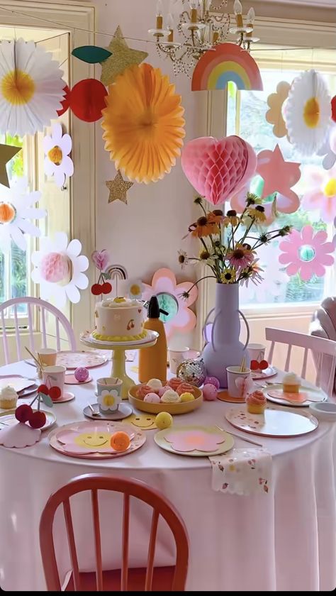 Homemade Party Decorations Diy Ideas, Balloon Birthday Party Theme, Simple Toddler Birthday Party, Thrifted Party Decor, Diy Bday Decor, Kid Birthday Themes, Birthday At Home Ideas, Small Birthday Ideas, Cute Birthday Themes