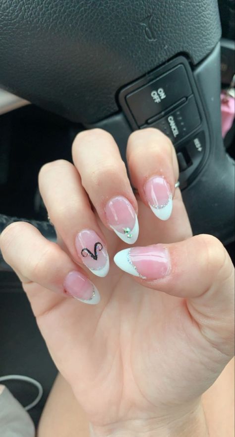 Aries Themed Nails, Zodiac Nail Art Aries, Aries Nails Ideas, Aries Zodiac Nail Designs, Aries Nails Zodiac Signs, Aries Nail Art, Aries Inspired Nails, April Birthday Nails, Birthday Nails Aries