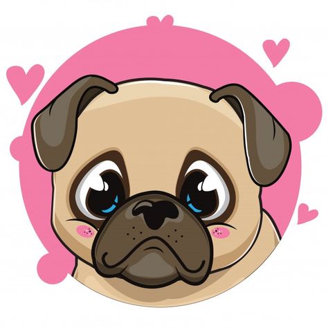 Pug Art, Cute Pugs, Pug Lover, Cute Cartoon Animals, Pug Love, Pug Dog, Cartoon Animals, Pet Shop, Animal Drawings