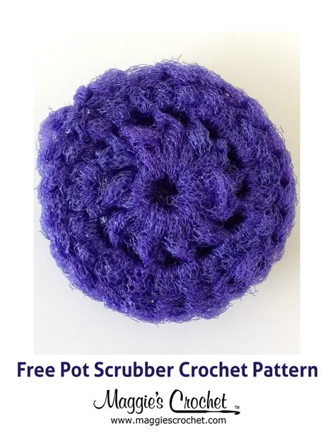 This Nylon Pot Scrubber is just a double scrubbie! Scrubbies are easy to make once you get the hang of it. You'll need a large crochet hook, like a Q, and a little bit of patience. The trick to cro... Crochet Dish Scrubber, Scrubbies Crochet Pattern, Crochet Bears, Large Crochet Hooks, Wooden Crochet Hooks, Scrubby Yarn, Crochet Scrubbies, Crochet Pot, Side Stitch