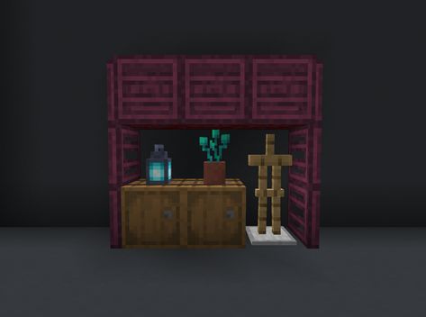 Nether Base Interior, Nether Themed Room Minecraft, Minecraft Nether House Interior, Minecraft Nether Themed Builds, Nether Room Minecraft, Minecraft Nether Base Ideas, Minecraft Closet Ideas, Nether Base Ideas, Nether Builds Minecraft