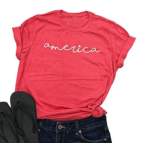 PRICES MAY VARY. ❤Material:Cotton Blended,Soft and Comfy ❤Feature: America Letters Print,O-Neck,Short Sleeve,Funny T Shirt, Loose Casual Tees ❤Occasion: Perfect For Celebrating American Independence Day, 4th of July. Summer Casual Wear,Daily Wear ❤Hand/Machine Wash Cold Water,Dry Flat,Not Bleach, Due to the Different of the Display, Colors Will be Differences,This Shirt Color is Watermelon Red.We take our customers' shopping experience very seriously. If you have any questions, please let us kno 4th Of July T Shirts, Patriotic Tee Shirts, America Shirts, Letter Print Tee, Patriotic Tees, Cute Graphic Tees, 4th Of July Outfits, Patriotic Shirts, Mothers Day Shirts