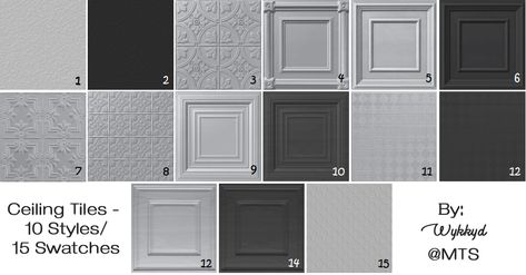 Mod The Sims - Ceiling Tiles - Default Replacements Sims 4 Ceiling Replacement, Sims 4 Ceiling, Cottage Core Wallpaper, Cc Eyes, Talavera Pattern, Ceiling Color, Sims 4 Cc Eyes, Sims 4 Studio, Sims 4 Clutter