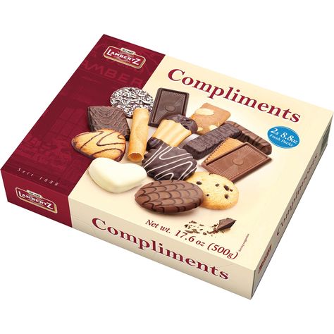 A tasty hostess gift, Lambertz Compliments Cookie Assortment offers an exquisite selection of German cookies. With semi-sweet, white and milk chocolate biscuit cookies in 13 different flavors, these dessert cookies will entice you to keep them for yourself. German Biscuits, Assorted Biscuits, German Sweets, Assorted Cookies, Best Freeze Dried Food, German Cookies, Soft Gingerbread Cookies, German Baking, Food Gift Baskets