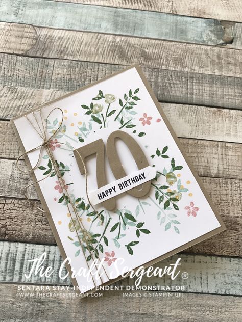 Number of Years-Turning 70 Stampin' Up!  #stampinup #birthdaycard #numberofyears #turning70 #annualcatalog Stampin Up Number Of Years Cards, 70 Th Birthday Cards Handmade, Homemade Birthday Invitations, Birthday Card 70 Years, 70 Birthday Card, Stampin Up Number Of Years, Cricut Birthday Cards, 80th Birthday Cards, Best Wishes Card