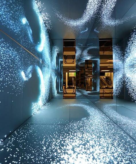 ASB glassfloor transforms floor and wall surfaces into vivid monitors Led Wand, Water Effect, Projection Mapping, Glass Floor, Installation Design, Wallpaper Art, Wall Installation, Interior Design Companies, Eindhoven