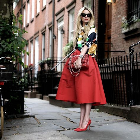 // lately // Red Midi Skirt, Blair Eadie, Lady Like, Atlantic Pacific, Ball Gown Skirt, Red Skirt, Looks Street Style, Red Skirts, Looks Style