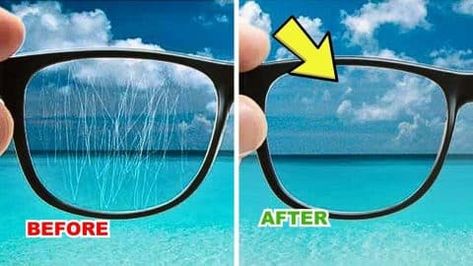 Best Way to Remove Scratches from Eyeglasses and Sunglasses | DIY Joy Projects and Crafts Ideas Remove Scratches From Glasses, Cleaning Eye Glasses, Fix Scratched Glasses, Scratches On Glasses, Scratched Glasses, Diy Tools Homemade, Eyes Glasses, Eyebrow Hacks, Baking Soda Vinegar