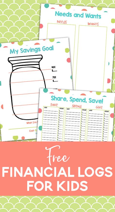 Free Financial Literacy Printables - Teaching Kids How to Manage Money Teaching Kids Money, Kids Money Management, How To Manage Money, Money Management Activities, Financial Literacy Lessons, Kids Budget, Teaching Money, Money Activities, Money Smart