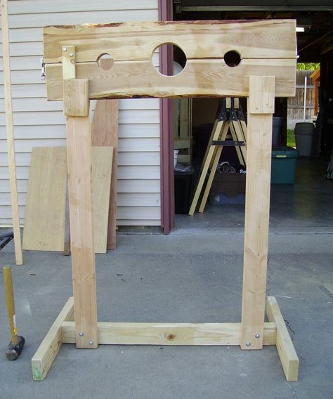 Stocks Made Easy - Instructables Hunted House Ideas Halloween Diy, Medieval Torture, Dungeon Room, Scary Halloween Decorations Outdoor, Leopard Costume, Backyard Toys, Halloween Furniture, Diy Playroom, Diy Hammock