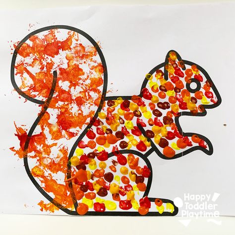 Leaf Printed Squirrel Craft - Happy Toddler Playtime Toddler Squirrel Craft, Squirrel Art For Toddlers, Squirrel Pattern Printable, Animals That Live In Trees, Squirrel Crafts For Toddlers, Squirrel Crafts Preschool, Squirrel Template, Squirrel Crafts, Squirrel Printable