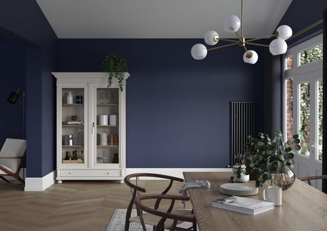 DH Oxford Blue (Heritage) - Colours | Heritage Oxford Blue Dulux Paint, Dulux Blue Paint, Navy Dining Room Walls, Dulux Heritage Colours, Dulux Blue, Heritage Colours, Dining Room Navy, Heritage Paint, Dulux Paint