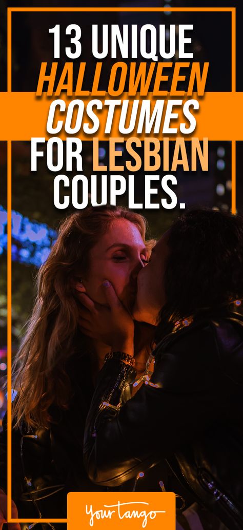 13 Unique Halloween Costumes For Lesbian Couples | YourTango Gay Halloween Costumes, Unique Couple Halloween Costumes, Diy Couples Costumes, Couples Halloween Costume Ideas, Clever Halloween, Classy Halloween Costumes, Couples Halloween Costume, Trio Halloween Costumes, Clever Halloween Costumes