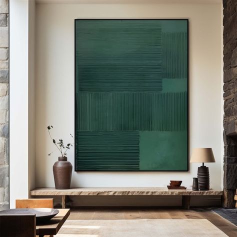 Large Wabi Sabi Wall Art Green Texture Abstract Painting Green 3D Plaster Painting Modern Green Abstract Wall Art Green Bohemian Wall Decor - Etsy.de Dark Green Artwork, Dark Green Office, Large Textured Wall Art, Plaster Painting, Plaster Paint, Wabi Sabi Wall, Wall Art Green, Wabi Sabi Wall Art, Painting Green