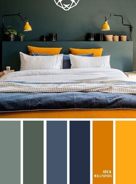 (paid link) Bedroom Paint Colors To Refresh Your express for Spring! Beautiful Bedroom Colors, Best Color Schemes, Bedroom Colour Palette, Bedroom Decor For Couples, Color Palette Yellow, Apartment Bedroom Decor, Dekorasi Kamar Tidur, Yellow Bedroom, Room Color Schemes