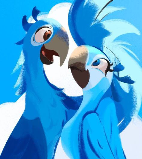 Rio Bird, Rio Movie, Blue Sky Studios, Blue Feathers, Macaw Parrot, Writing Art, Concept Art Drawing, Simple Background, Cute Easy Drawings