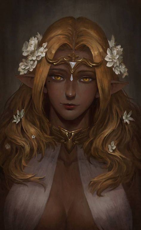 Druid Robes, Sun Elf, Dnd Elves, Portrait Female, Elf Characters, Elf Druid, Elves Fantasy, Female Elf, Elf Art