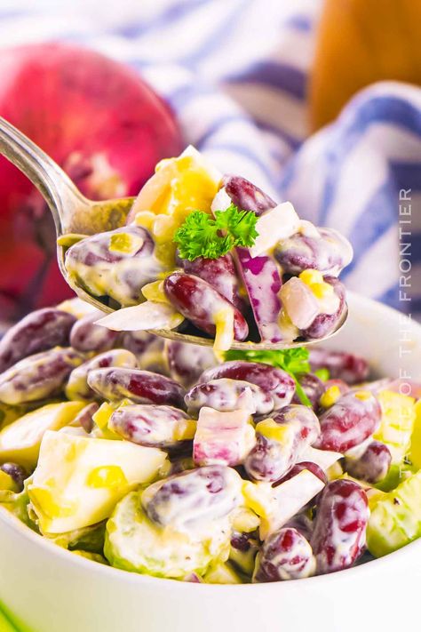 Great for parties and potlucks, this Kidney Bean Salad Recipe is a flavorful and hearty salad that is always a crowd-pleaser. Savory Potato Salad, Deviled Egg Potato Salad, Kidney Bean Salad, Sweet Pickle Relish, 30 Minute Meals Healthy, Cannellini Bean, Bean Salad Recipe, Red Kidney Beans, Kidney Bean