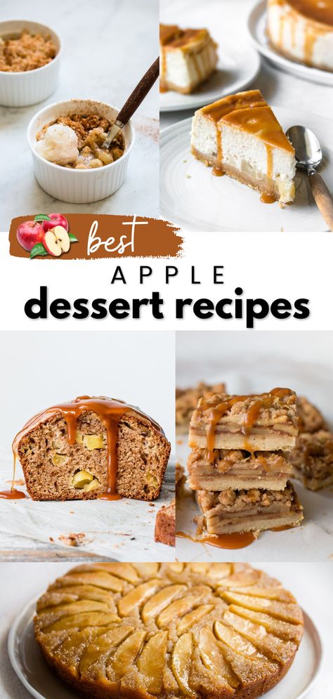 20 Best Apple Dessert Recipes Fancy Apple Desserts, Dessert Recipes With Apples, Dessert Recipes For Fall, Caramel Apple Upside Down Cake, Apple Crumble Cheesecake, Desserts Fall, Apple Dessert Recipes Easy, Best Apple Desserts, Apple Upside Down Cake