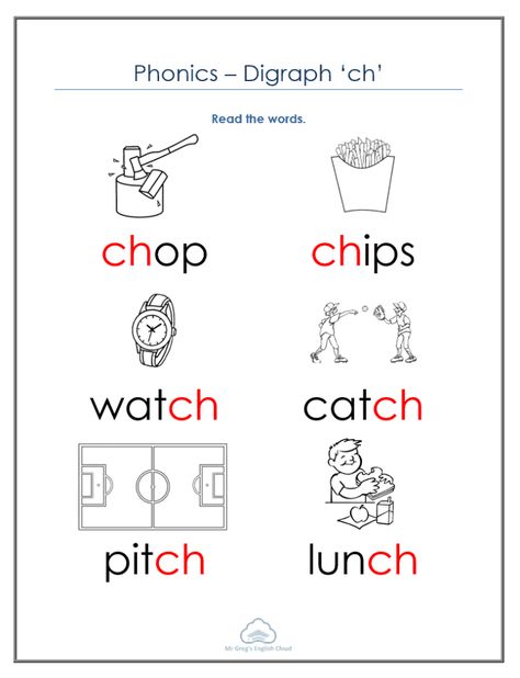 Ch Worksheet, Ch Phonics, Ch Digraph, Kindergarten Homework, Phonics Posters, Montessori Language, Short Passage, Kindergarten Phonics, Cvce Words