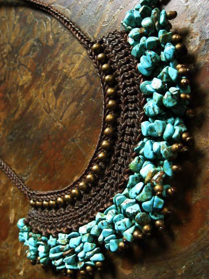 Crochet Jewlery, شال كروشيه, Knit Jewelry, Crochet Jewelry Patterns, Fiber Jewelry, Textile Jewelry, Macrame Jewelry, Bijoux Diy, Ethnic Style