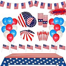 30 Awesome Fourth of July decorations ideas to DIY this Patriotic Day - Hike n Dip America Themed Party, American Flag Banner, Patriotic Decorations Party, Patriotic Centerpieces, Small American Flags, Memorial Day Decorations, Fourth Of July Decorations, Balloon Ribbon, July Fourth