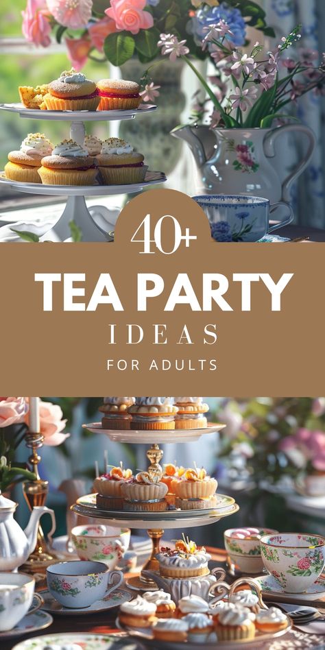 Morning Tea Party Ideas, Tea Garden Party Ideas, Easter Tea Party Decorations, Unique Tea Party Ideas, Tea Party For Men, Yea Party Set Up, Tea Party For A Large Group, Greek Tea Party, Sip And See Tea Party