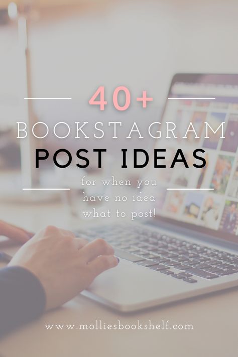 Over 40 Bookstagram post ideas for when you have no idea what to post! Instagram Story Ideas For Writers, Book Club Social Media Posts, Bookstragam Post, Book Review Photo Ideas, Booksta Post Ideas, Writergram Post Ideas, Book Club Instagram Posts, Bookstagram Tags, Insta Book Post Ideas