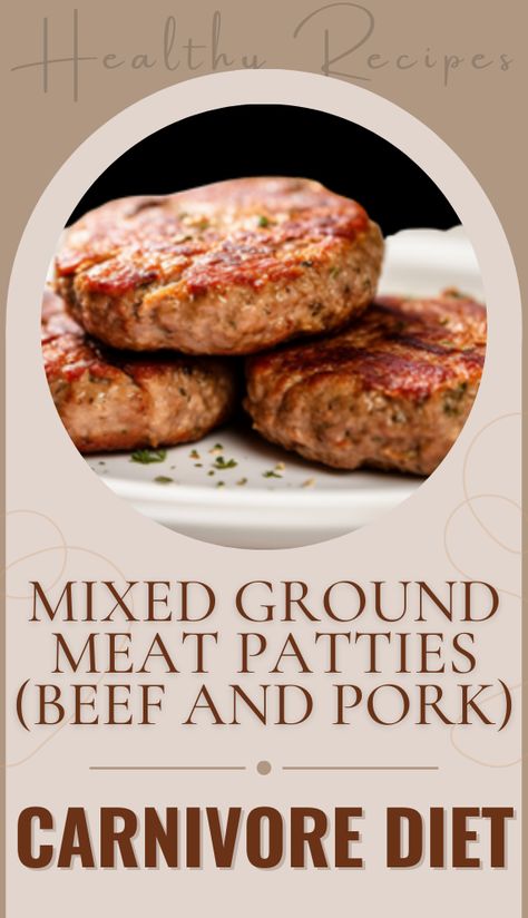 Try this delicious Mixed Ground Meat Patties (Beef and Pork) recipe. For more recipes follow my page. #carnivorediet #carnivore #healthyrecipes #upgradedhealth #recipes Carnivore Ground Pork Recipes, Ground Beef And Pork Blend Recipes, Pork Patties Recipes, Mixture Recipe, Meat Patties, Metabolism Foods, Ground Pork Recipes, Beef And Pork, Cream Of Broccoli Soup