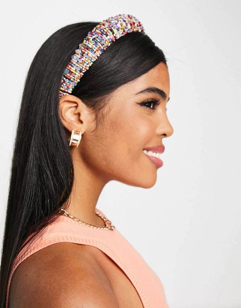 hairstyles for black women styling accessories Beaded Headbands, Beaded Headband, Chic Hairstyles, Rainbow Beads, Hair Bands, Bad Hair Day, Bad Hair, Bead Designs, Bow Headband