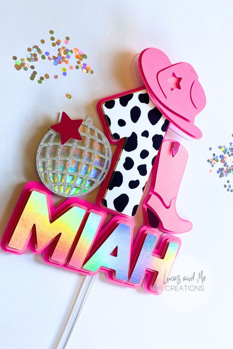 Disco Cowgirl Cake Topper, Disco Cowgirl Cake, Cowgirl Cake Topper, 1st Rodeo Birthday, Cowgirl Cake, Cowgirl Disco, Cowgirl Cakes, 1st Rodeo, Disco Birthday